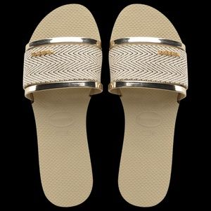 Havaianas brand You Transcoso Premium sandal slide "Sand Grey' color - 37/38